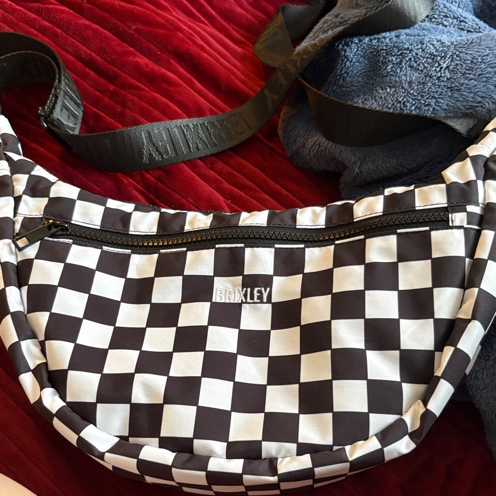 Brixley Black & White Check Crossbody Bag - Picture 2 of 3